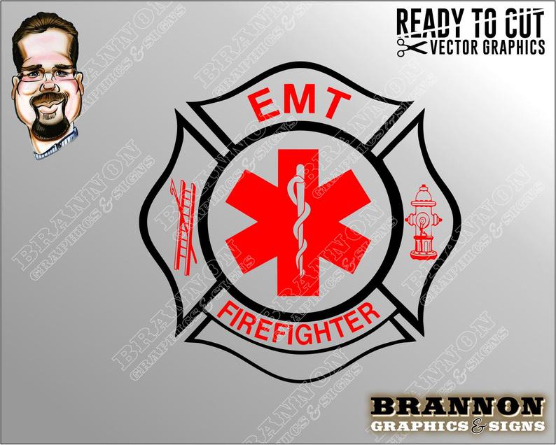 794x636 Emt Firefighter Cross Symbol Ready To Cut Vector Art Etsy