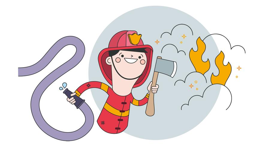871x490 Firefighter Vector