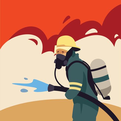 Firefighter Vector at Vectorified.com | Collection of Firefighter ...