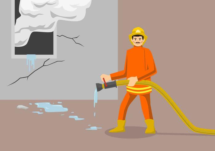 700x490 Firefighter Vector Illustration