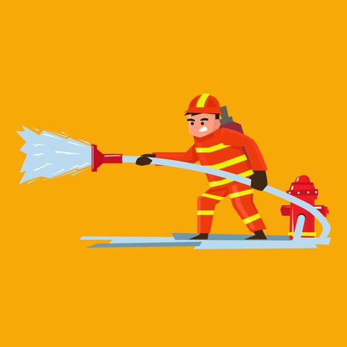 490x490 Firefighter Vector Illustration Stock Images