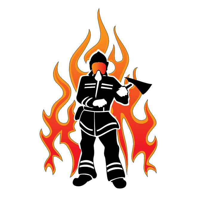 660x660 Fireman Fighting Flames Free Vector