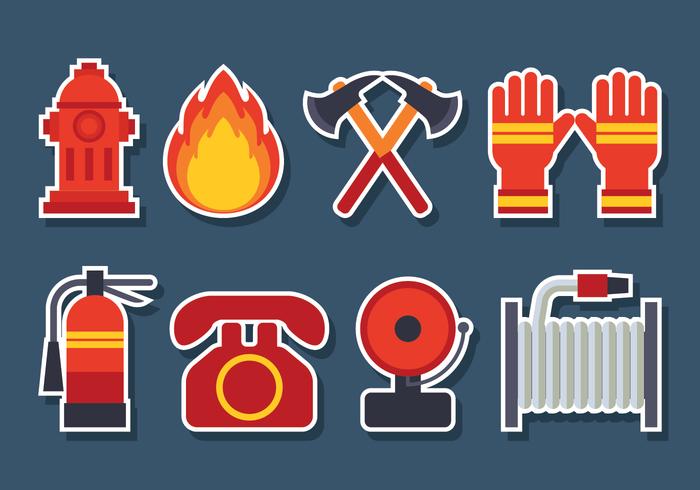 700x490 Firefighter Icons Vector