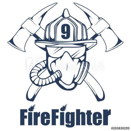 500x500 Firefighting Logo The Fireman's Head In A Mask Fire Department