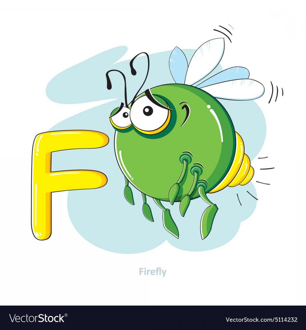 1200x1296 Best Free Cartoons Alphabet Letter With Funny Firefly Vector Cdr