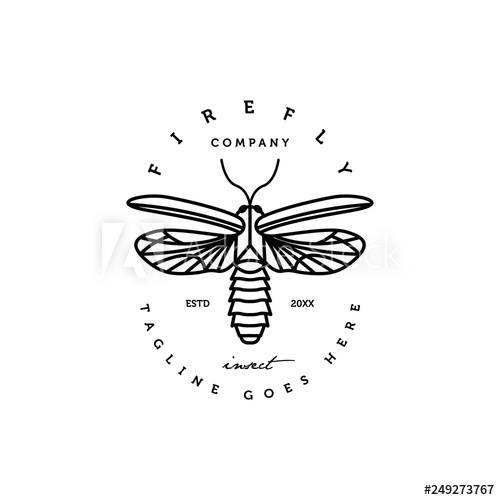 500x500 Geometric Monoline Firefly Logo Icon Vector