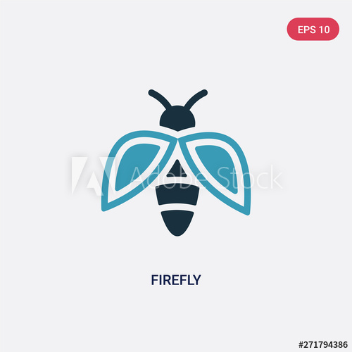 500x500 Two Color Firefly Vector Icon From Summer Concept Isolated Blue