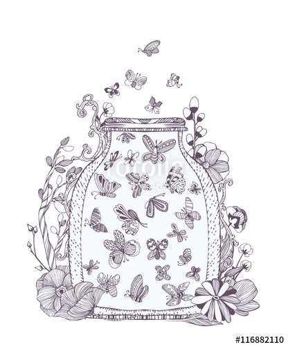 416x500 Cliparts For Free Download Firefly Clipart Jar Drawing Hand