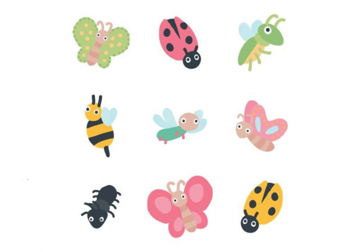 720x504 Set Of Cute Bugs