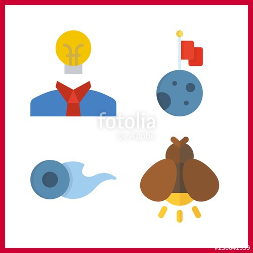 500x500 Glowing Icon Firefly And Idea Vector Icons In Glowing Set Use