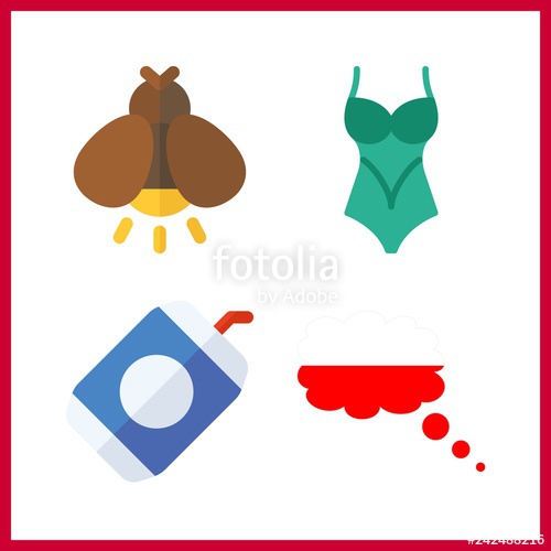 500x500 Summer Icon Vector Illustration Summer Set Firefly And Poland