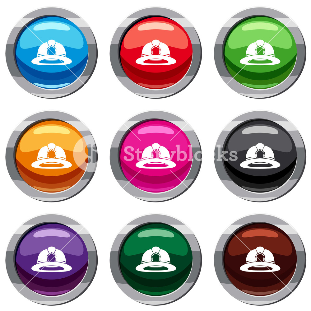 Fireman Helmet Set Icon Isolated On White Icon Collection 1000x1000 Fireman Helmet Set Icon Isolated On White Icon Collection