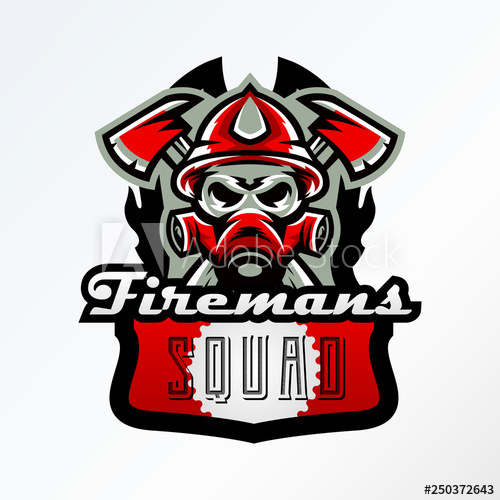 Colorful Badge, Logo, Sticker, Emblem Skull Fireman In Gas Mask 500x500 Colorful Badge, Logo, Sticker, Emblem Skull Fireman In Gas Mask