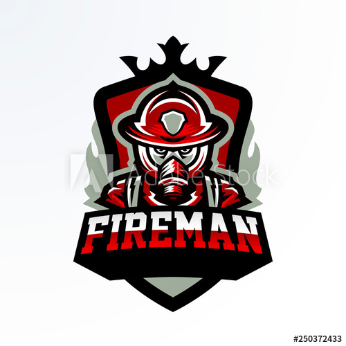 Colorful Emblem, Sticker, Badge, Logotype Of A Firefighter 500x500 Colorful Emblem, Sticker, Badge, Logotype Of A Firefighter