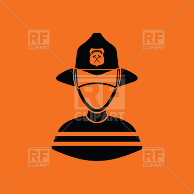 400x400 Fireman Icon On Orange Background