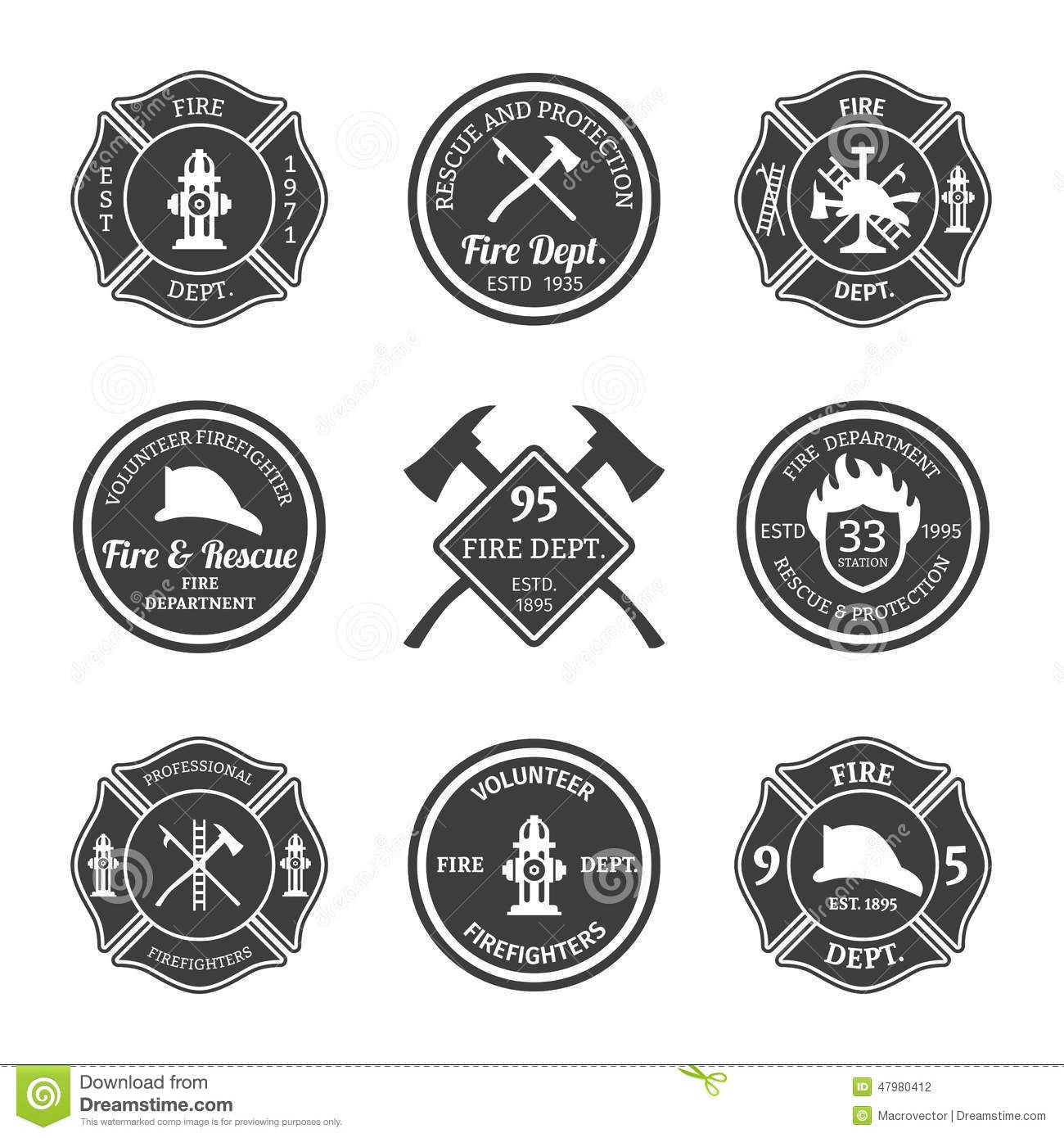 1300x1390 Fire Maltese Cross Vector