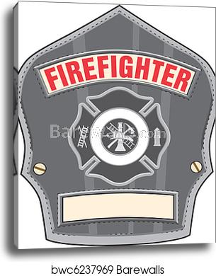 305x390 Firefighter Helmet Badge, Canvas Print Barewalls Posters
