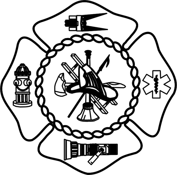 600x593 Firefighter Logo Vector