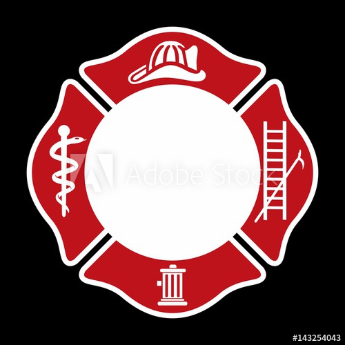 500x500 Fireman Emblem Fire Department Symbol Logo Vector