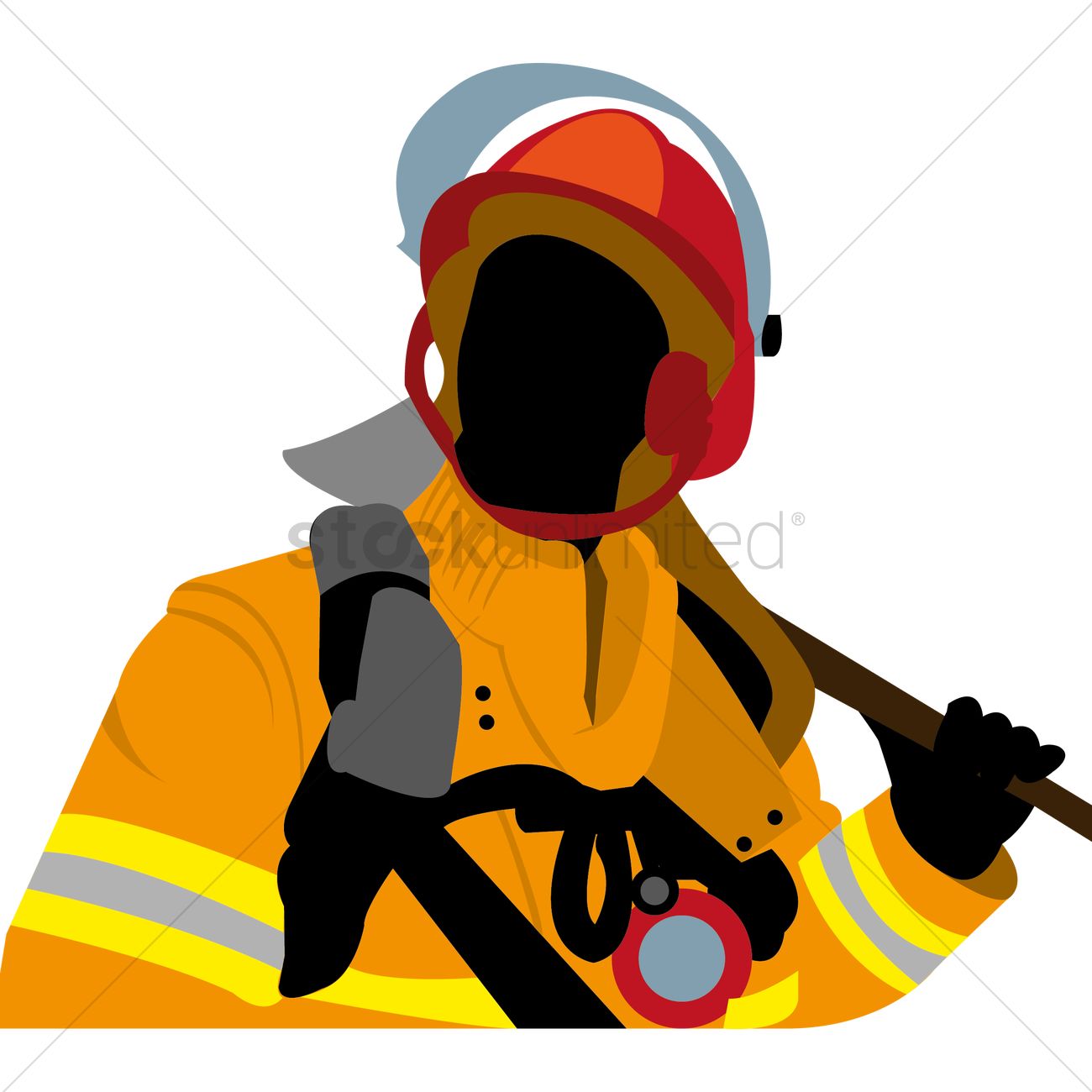 1300x1300 Fireman Vector Image
