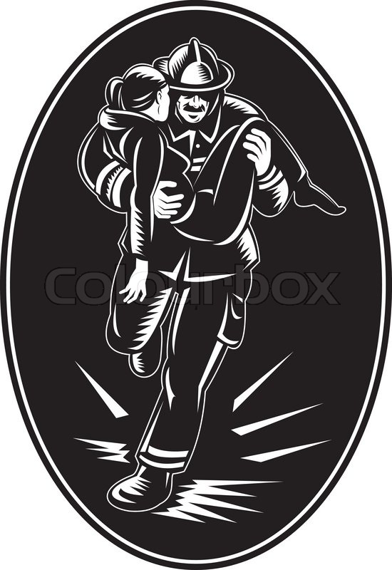 550x800 Fireman Firefighter Saving Child Stock Vector Colourbox
