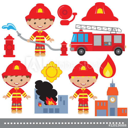 500x500 Fireman Vector Illustration