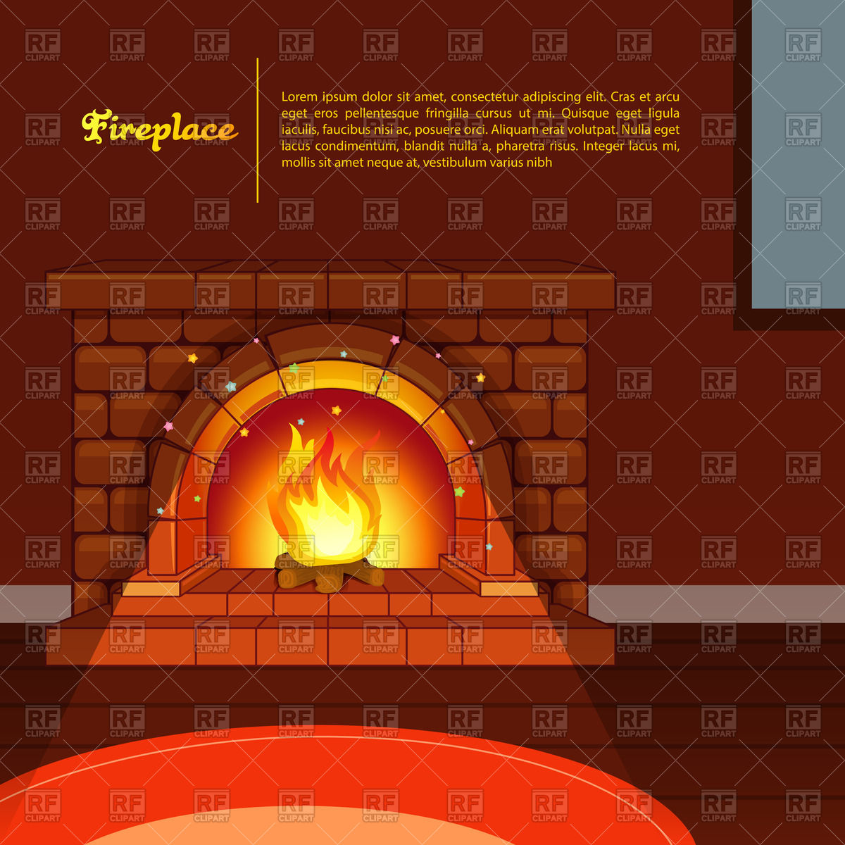 Room Interior With Fireplace Vector Image Of Architecture 1200x1200 Room Interior With Fireplace Vector Image Of Architecture