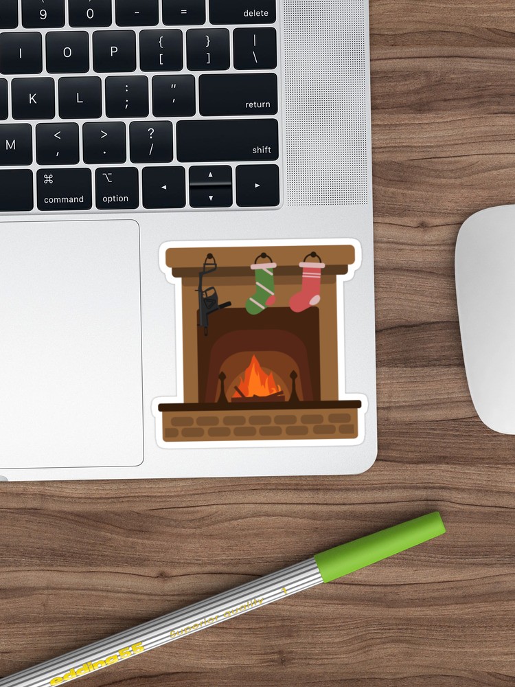750x1000 Tactical Christmas Stocking Fireplace Vector Sticker