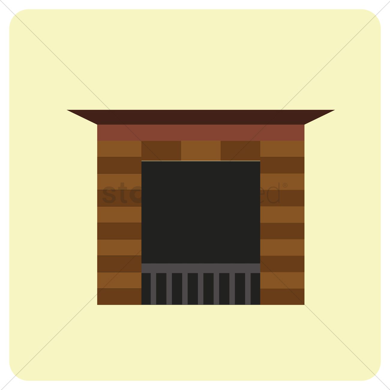 Fireplace Vector Image 1300x1300 Fireplace Vector Image