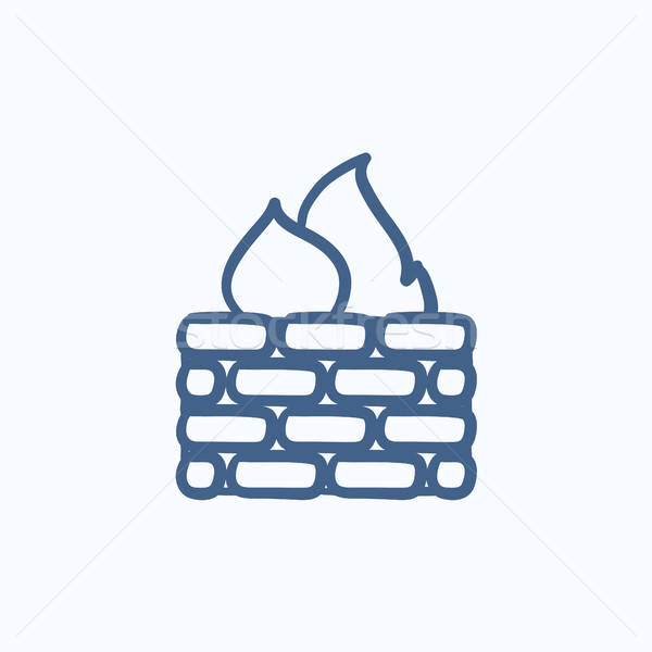 600x600 Firewall Sketch Icon Vector Illustration Andrei Krauchuk