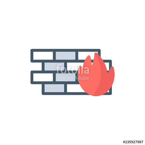 500x500 Firewall Icon Vector Flat Style Stock Image And Royalty Free