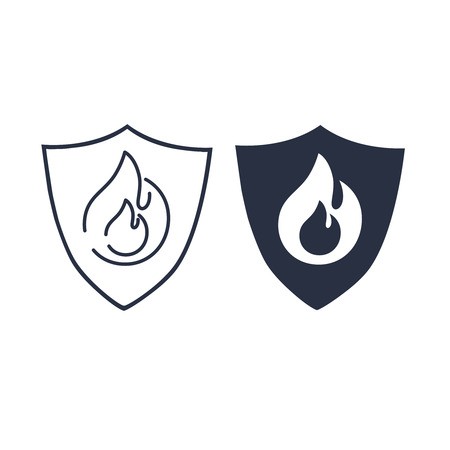 450x450 Fire Protection Icon Vector Fire Shield And Flame, Security