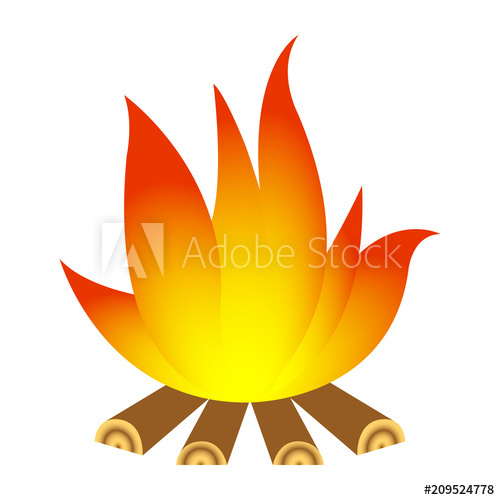 500x500 Bonfire And Firewood Vector Illustration