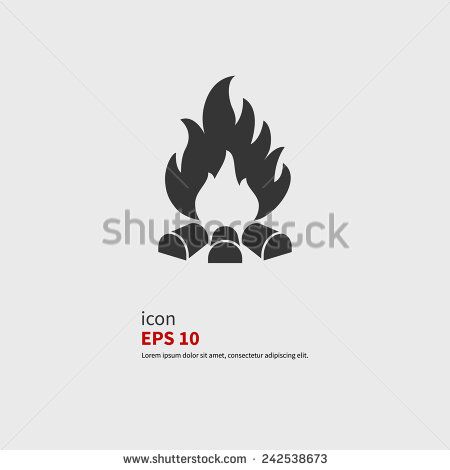 450x470 Vector Illustration Of Campfire With Firewood Icon Fire