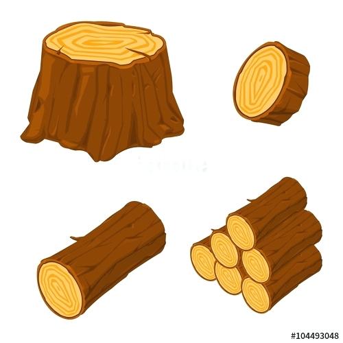 500x500 Pile Of Wood Vector