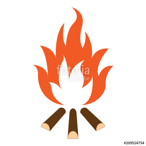 500x500 Campfire And Firewood Vector Illustration Stock Image