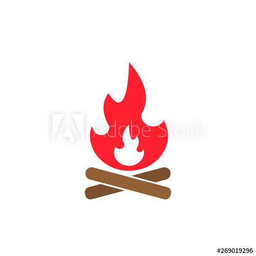 500x500 Campfire With Firewood Vector Isolated Illustration Fire Symbol