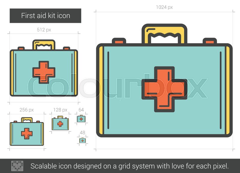 First Aid Kit Vector Line Icon Stock Vector Colourbox 800x576 First Aid Kit Vector Line Icon Stock Vector Colourbox
