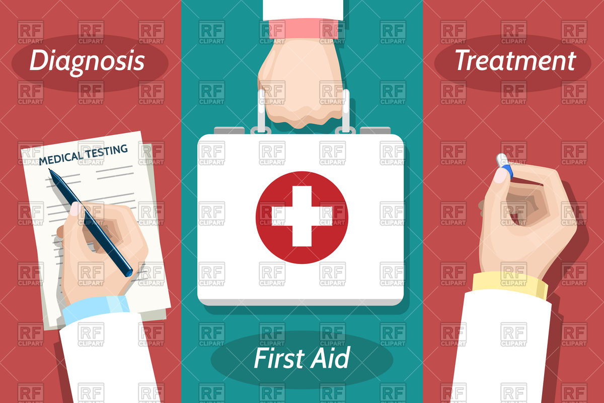Doctor Hand With Pen And Medical Report And First Aid Kit Vector 1200x800 Doctor Hand With Pen And Medical Report And First Aid Kit Vector