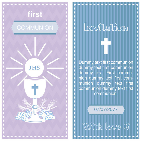 572x572 First Communion Invitation Vector Free Vector Download