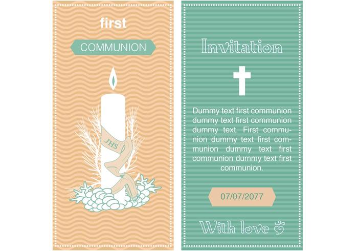700x490 First Communion Invitation Vector Stock Images