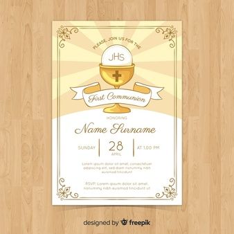 338x338 First Communion Invitation Template Devraj Holi First