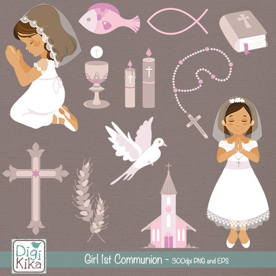 570x570 Girl First Communion Clip Art