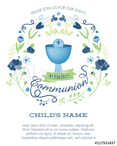 First Communion Invitations Vector at Vectorified.com | Collection of ...