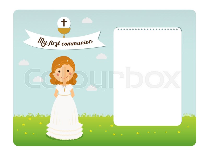 800x599 My First Communion Invitation With Stock Vector Colourbox