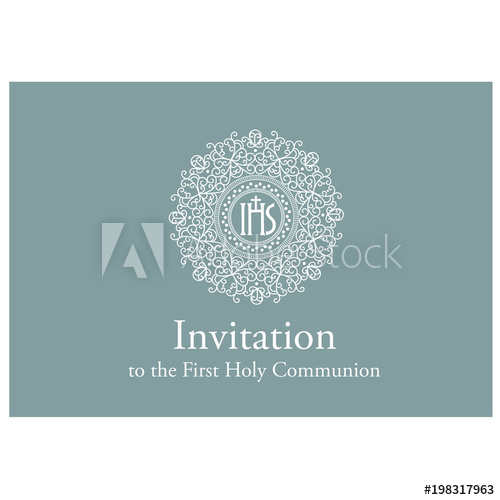 500x500 First Communion Invitation Template
