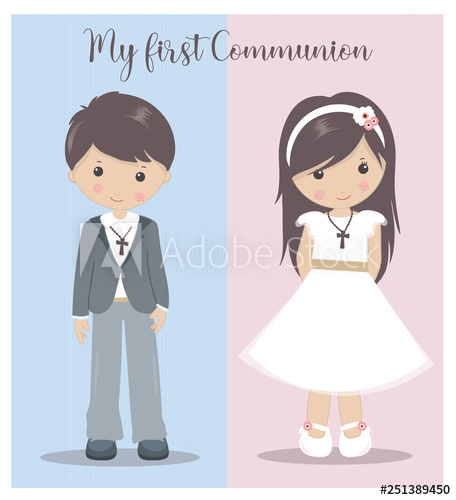 My First Communion Girl And Boy Holy Communion Vector 456x500 My First Communion Girl And Boy Holy Communion Vector