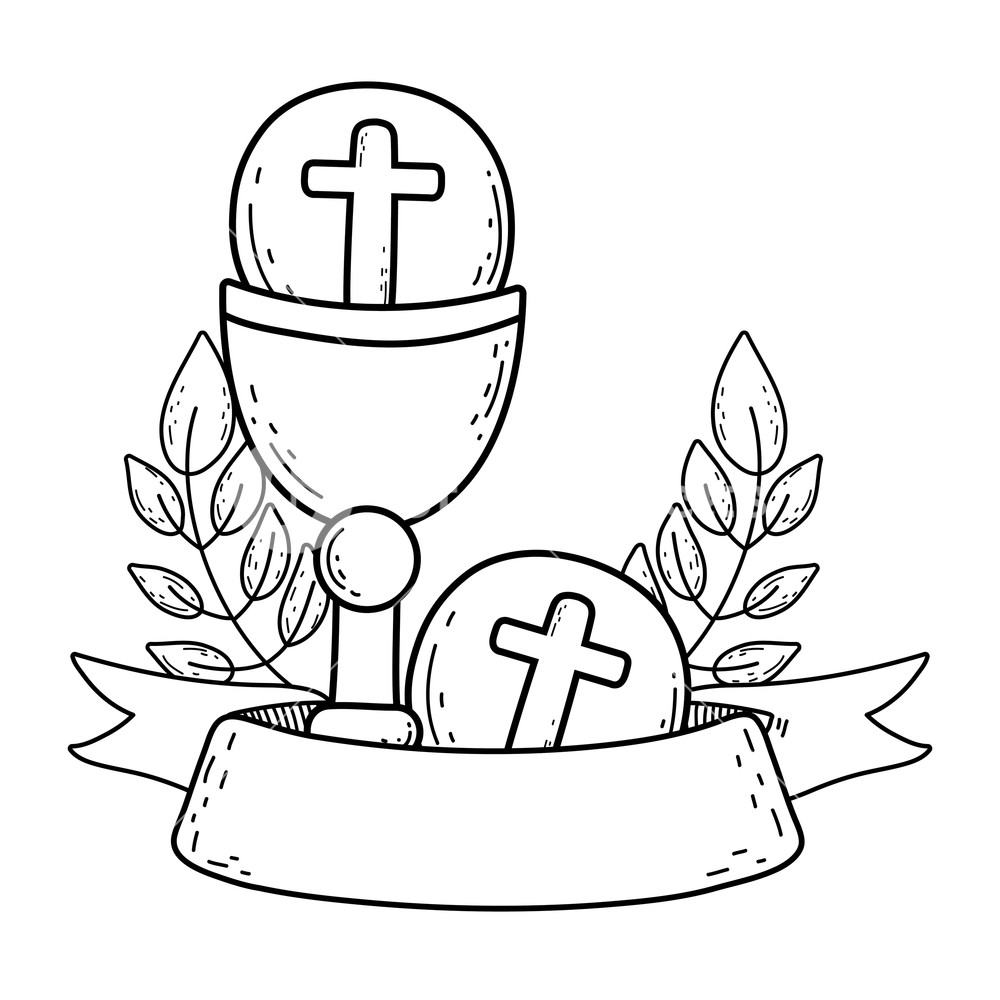 Sacred Chalice With First Communion Vector Illustration Design 1000x1000 Sacred Chalice With First Communion Vector Illustration Design