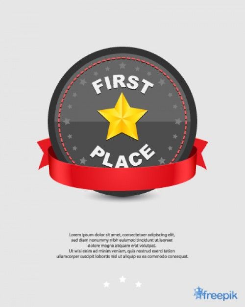 500x626 Iron Sheet First Place With Red Ribbon Vector Art Design