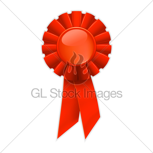 500x500 First Place Red Ribbon, Vector Gl Stock Images
